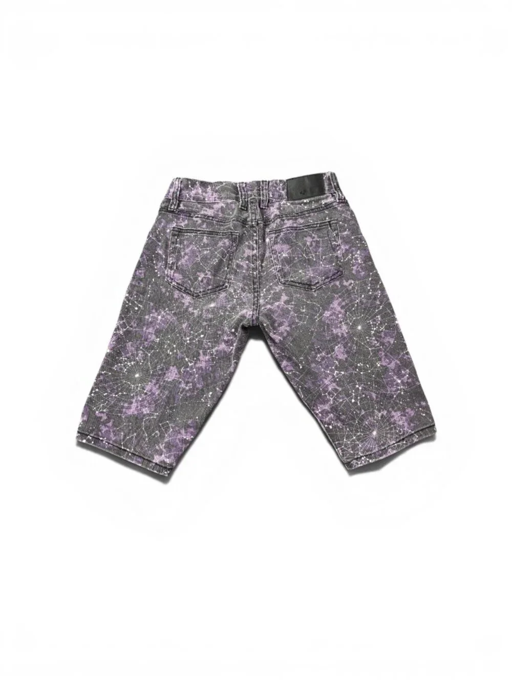 XXX RUDE Purple Constellation Skinny Shorts Size 28W X 13L Cotton Spandex